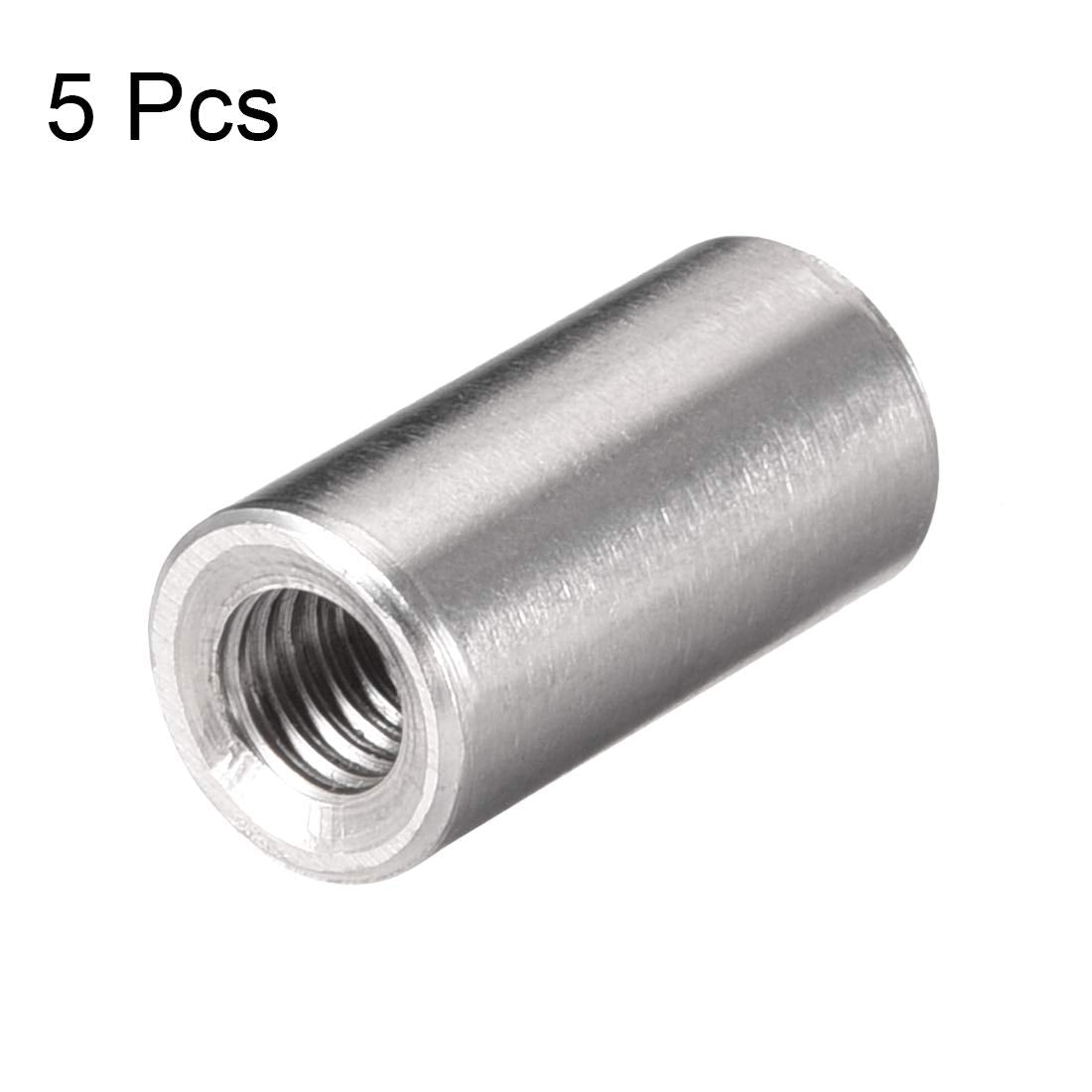Coupling Nut M6 Round 20mm 304 Stainless Steel Pack of 5 – 20mm