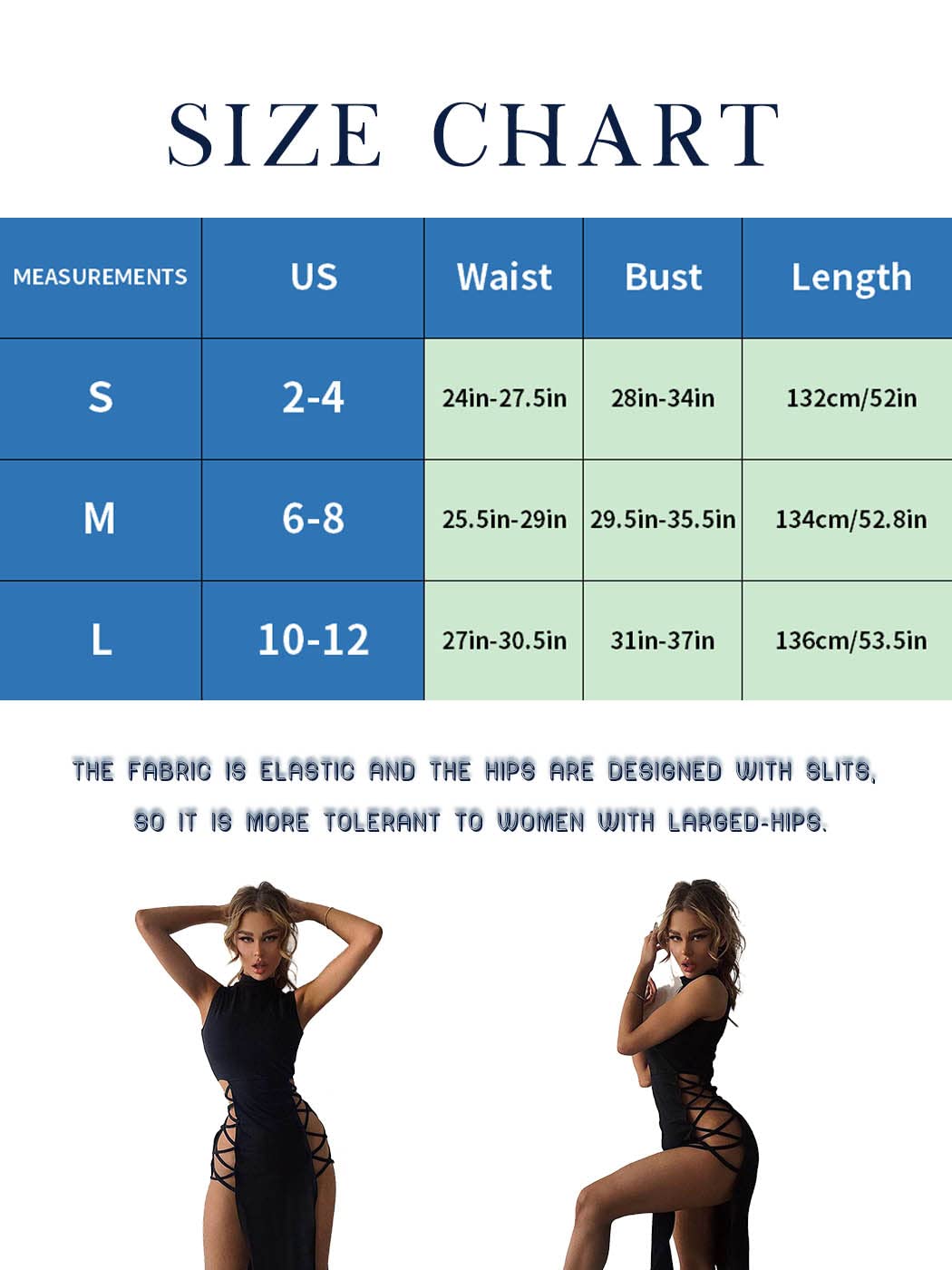 Women's Bodycon Dress Y2K High Slit Sleeveless Bandage Nightclub – Black M