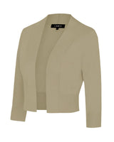 Cardigan bolero scurt damă decolteu în V cu mânecă lungă – Camel XL