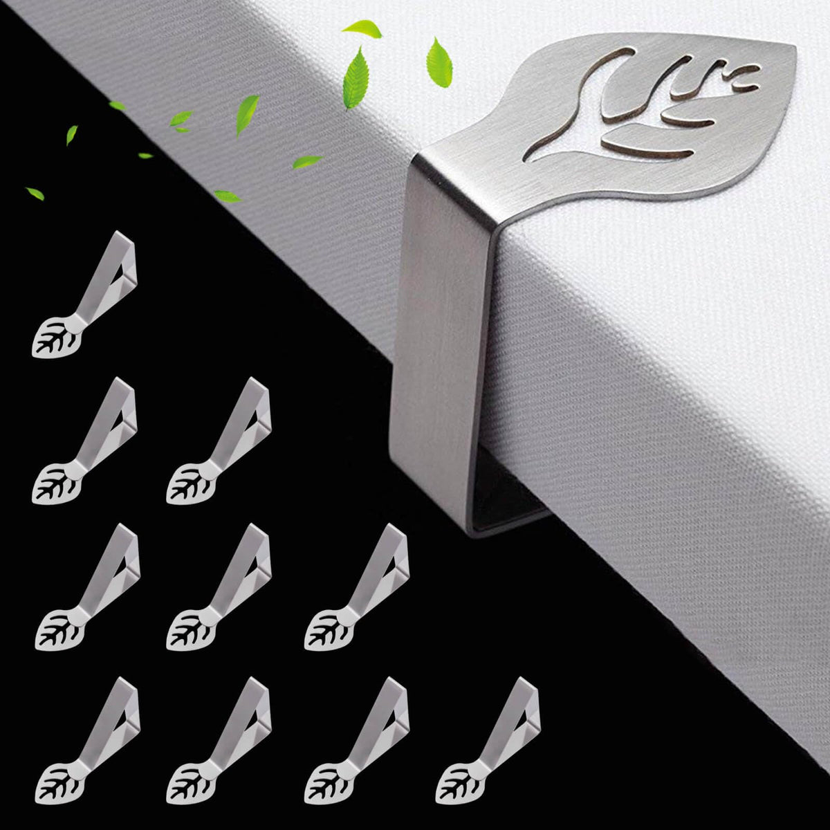 CUNGLIN Tovaglia Clip in Acciaio, 10 Pezzi Tovaglia da Esterno Clip fermatovaglia da Esterno Mobile, Fermatovaglia da Tavola per Picnic, Barbecue, Matrimoni, Feste Altri Eventi