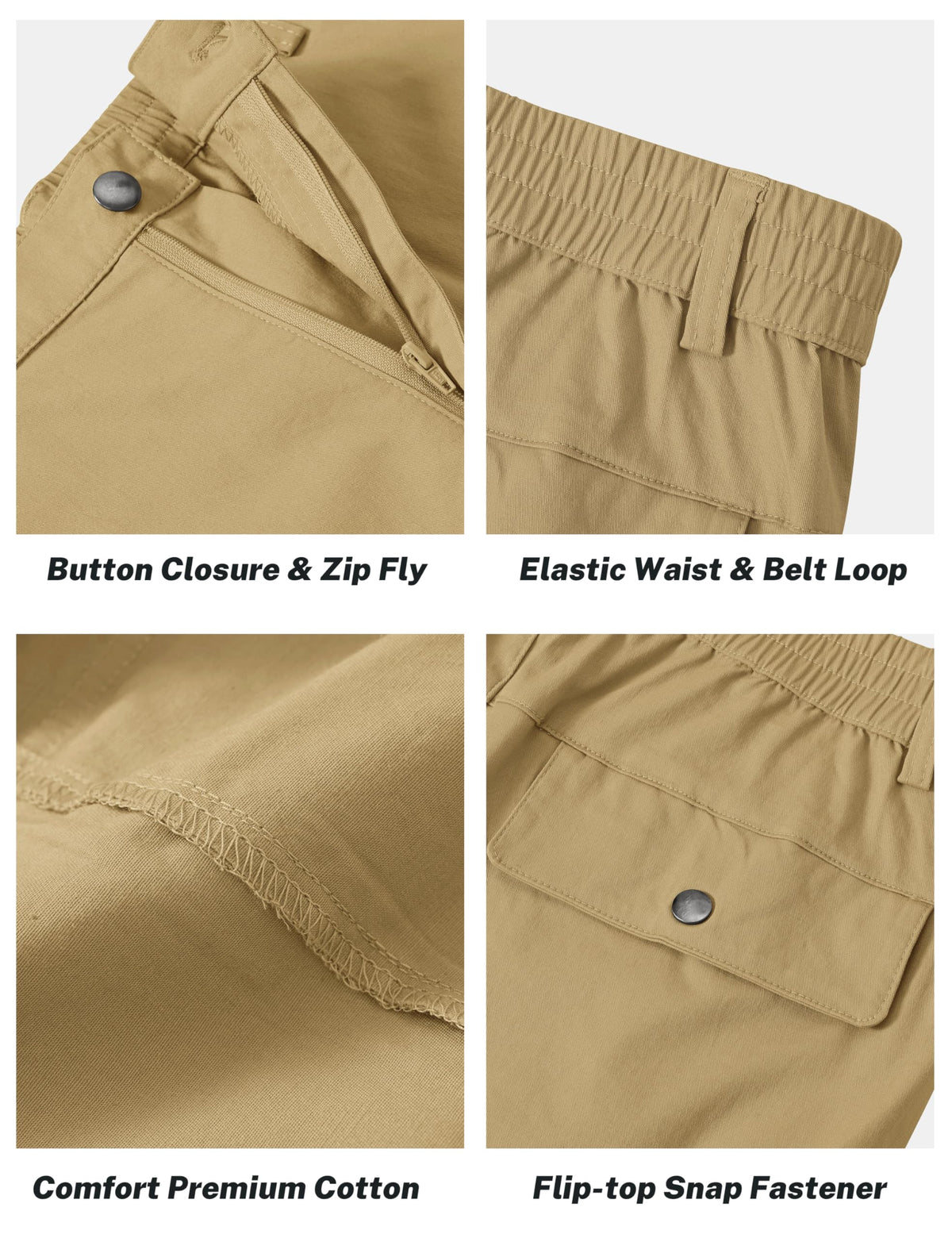 Men's Cargo Shorts Cotton Lightweight Multi-Pocket Bermuda – Navy Blue EU XL