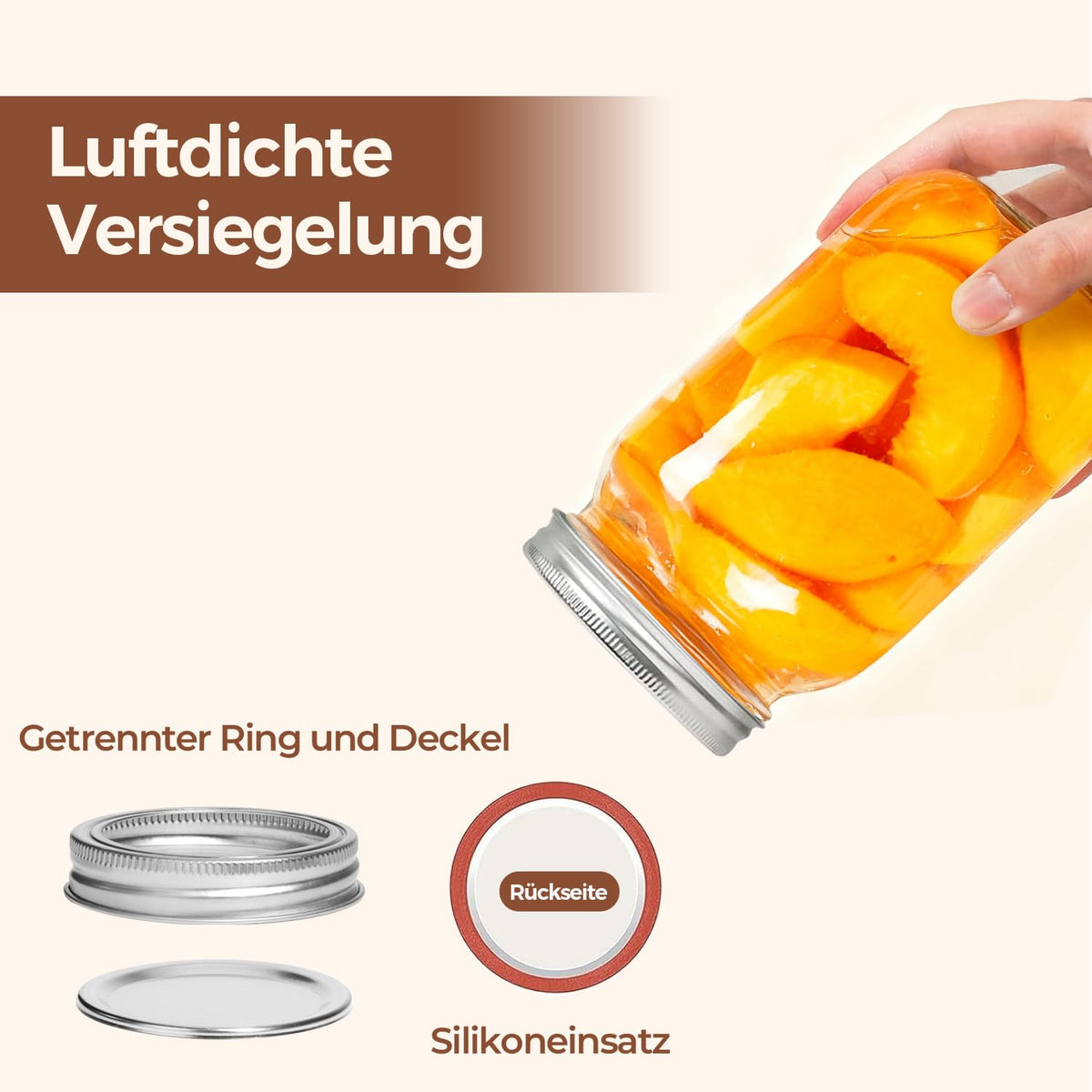 Mason Jars Glass 960ml 2-Pack Screw Lid – Clear