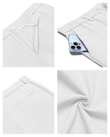 Pantaloni lejeri de vară din in pentru bărbați cu șnur și buzunare – Alb XL