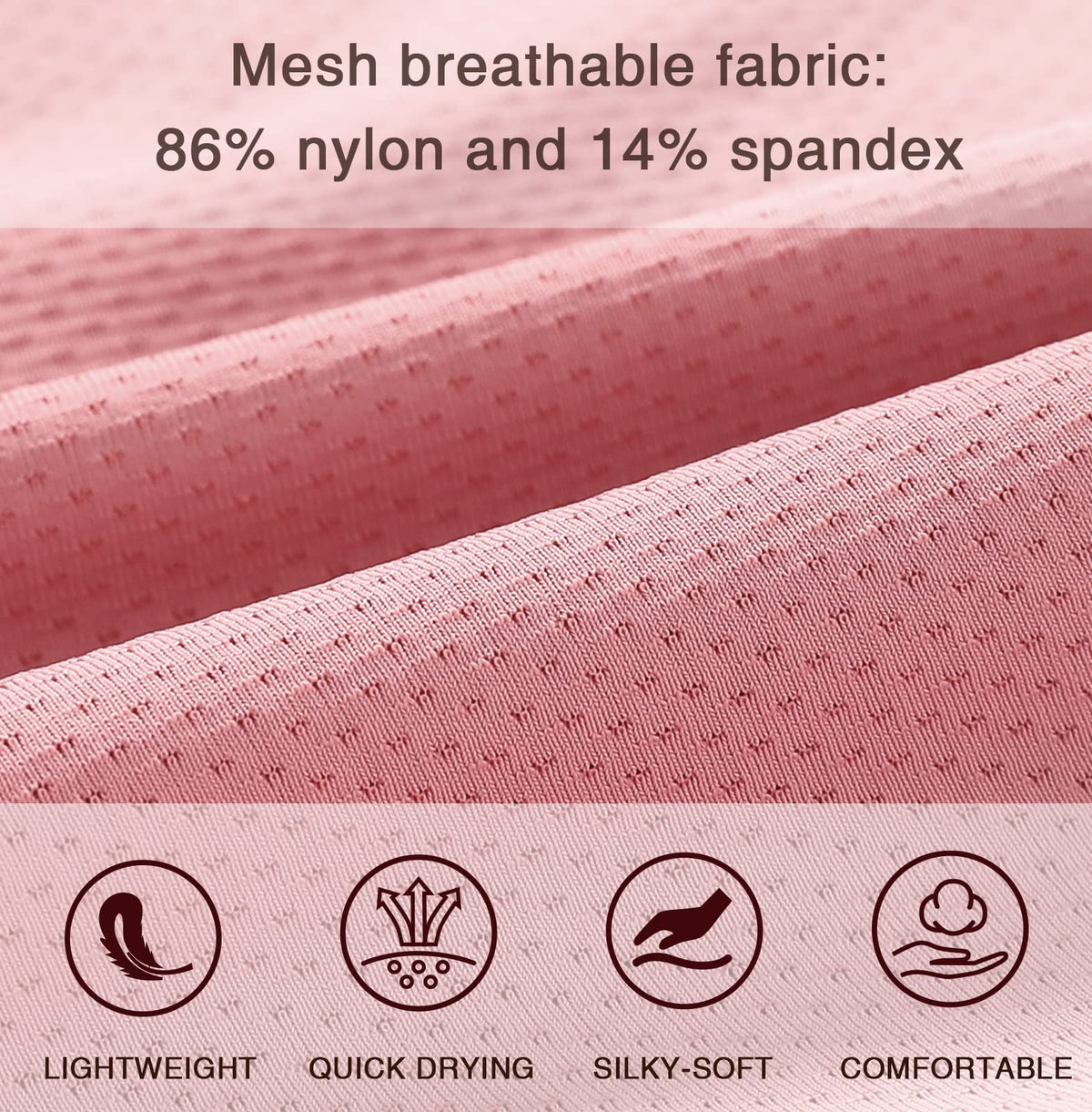 Women's Mesh Hipster Briefs 5-Pack Breathable Stretch - Coffee M