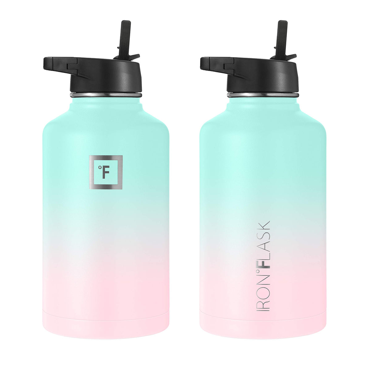 Termos sticlă sportivă din inox cu izolație termică Iron Flask 1890 ml cu 3 capace
