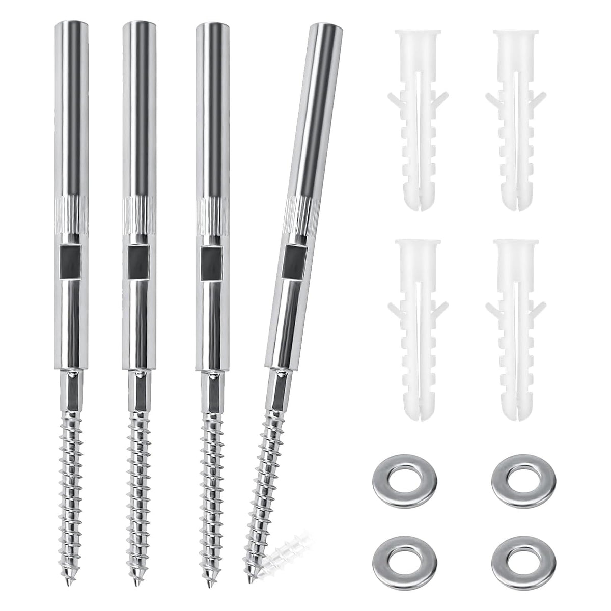 Suporți invizibili ascunși pentru polițe plutitoare Ø8x150 mm sarcină grea, set 4 bucăți