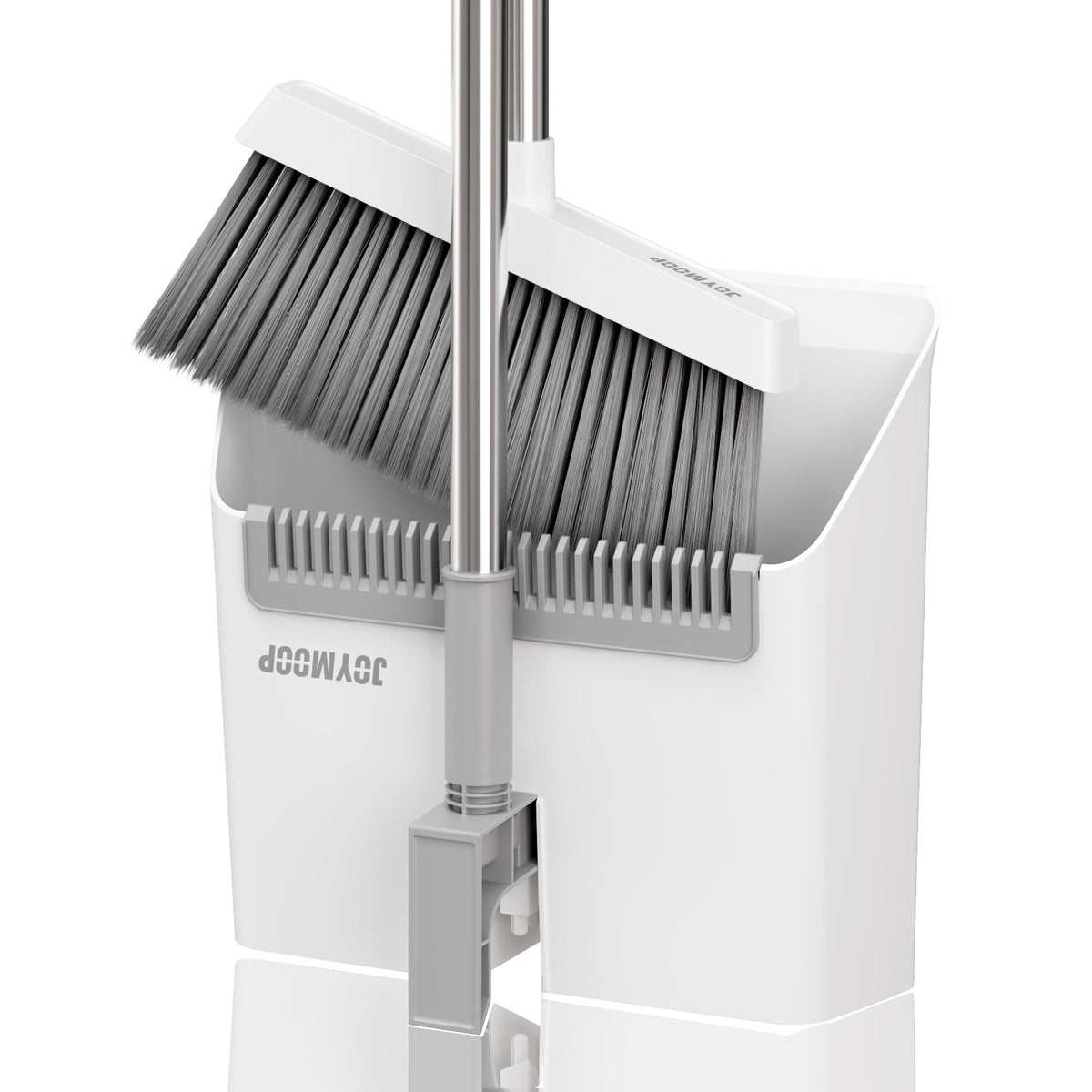 White Dustpan with Built-in Brush – Ideal for Home and Office