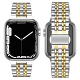 Curea metalică din inox Anlinser pentru Apple Watch Ultra 2 Seria 10/9/8/SE – Argintiu/Auriu