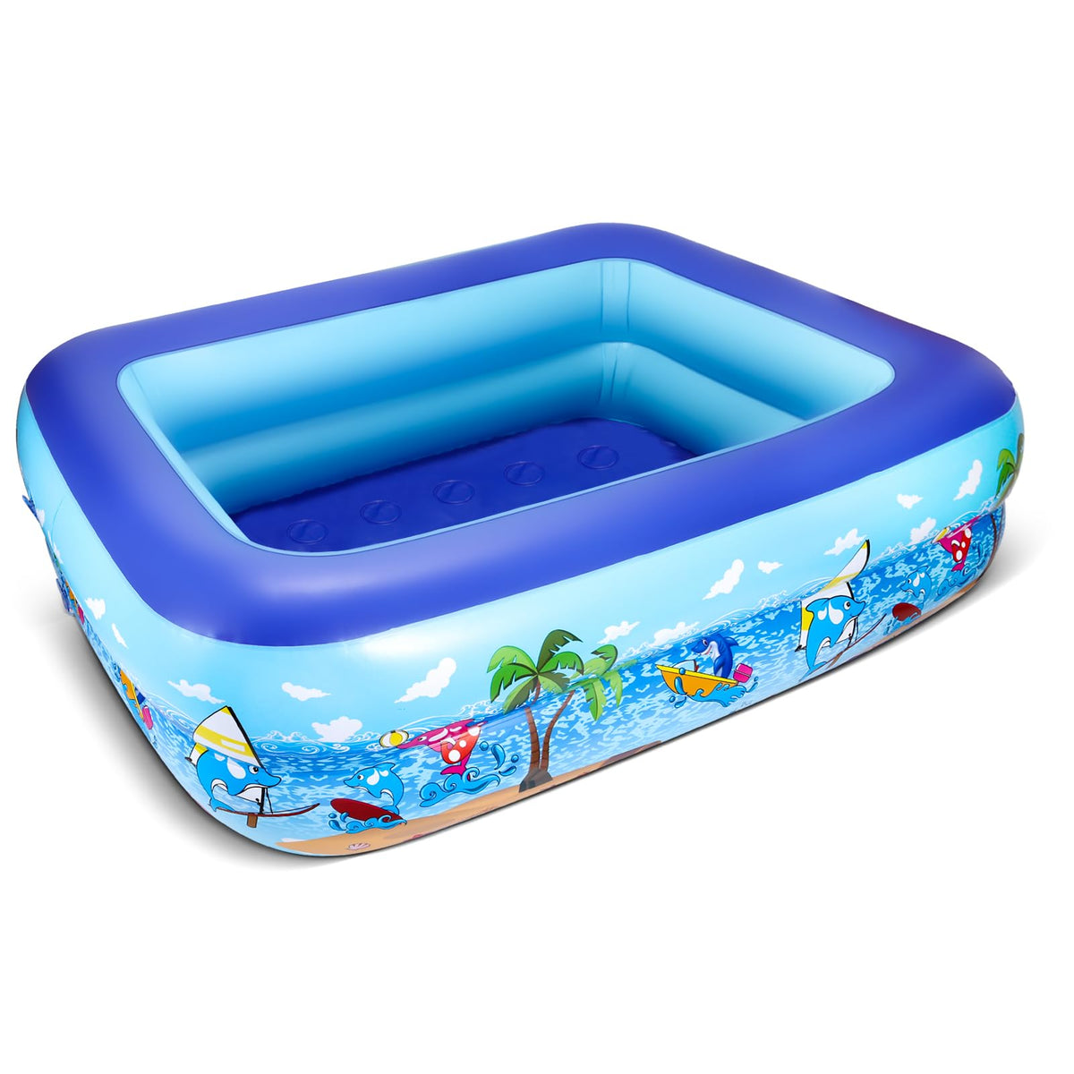 Inflatable Paddling Pool Kids Outdoor Garden – 110x83x34cm