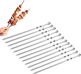 Set 12 frigărui din inox lungime 30 cm pentru grătar și carne – Argintiu