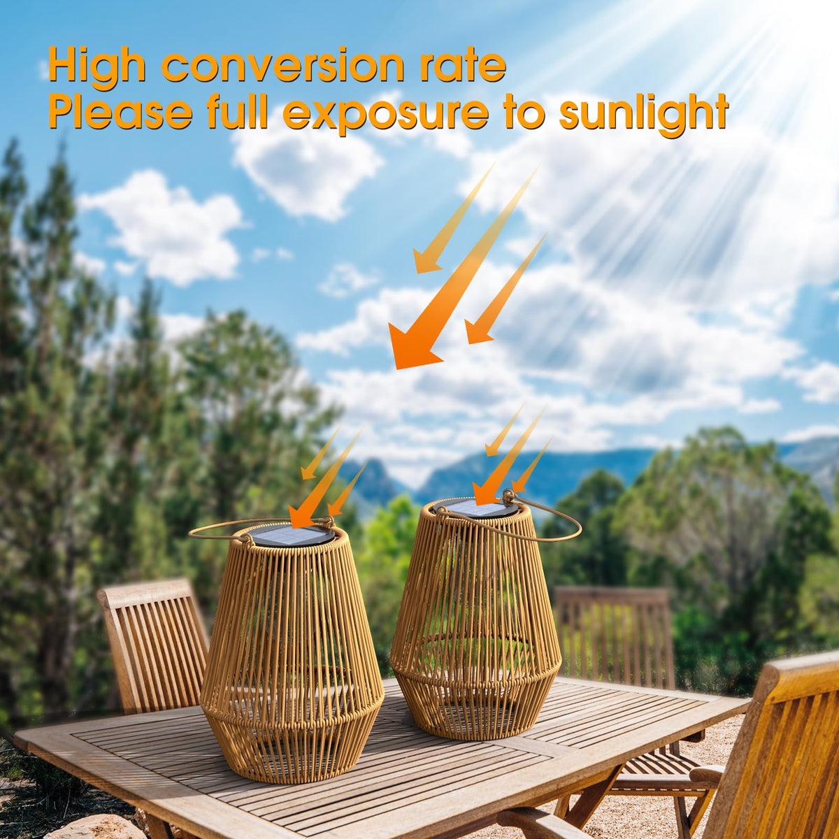 KagoLing Solar Lanterns for Outdoors, 1 Pieces Solar Lamps for Outdoors Hanging/Standing Hand-Knitted Solar Lamps for Patio Garden Courtyard Balcony