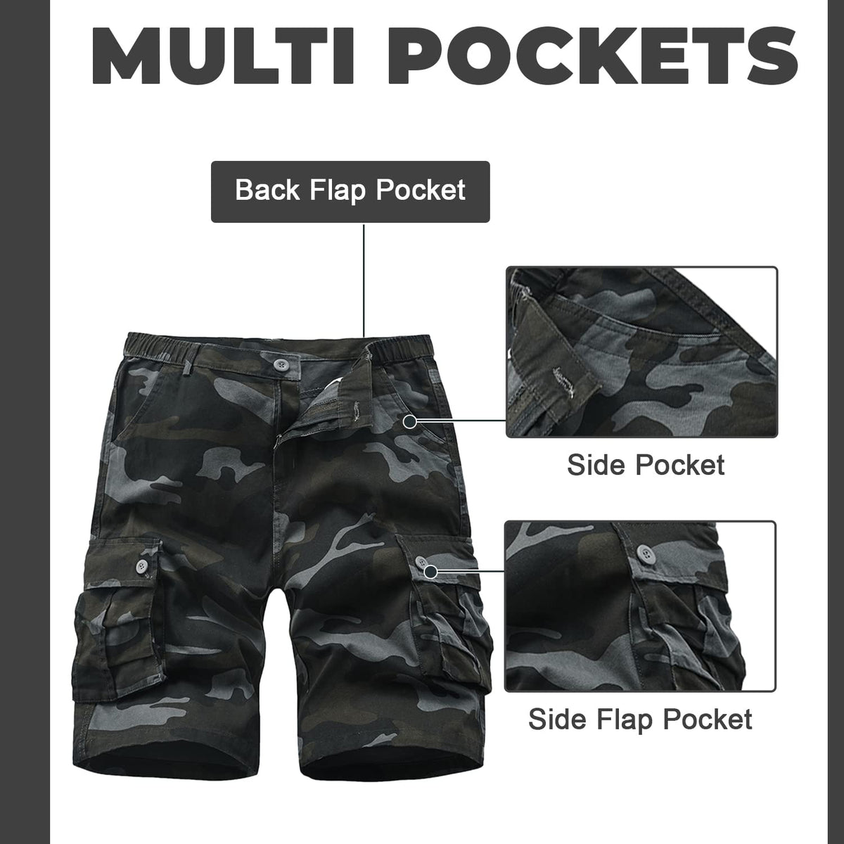 Men's Cargo Shorts Cotton Casual Combat Multiple Pockets – Casual