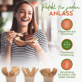 Disposable Wooden Cutlery Set 200-Piece Compostable & Biodegradable – Green 16 cm
