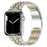Curea metalică din inox Anlinser pentru Apple Watch Ultra 2 Seria 10/9/8/SE – Argintiu/Auriu