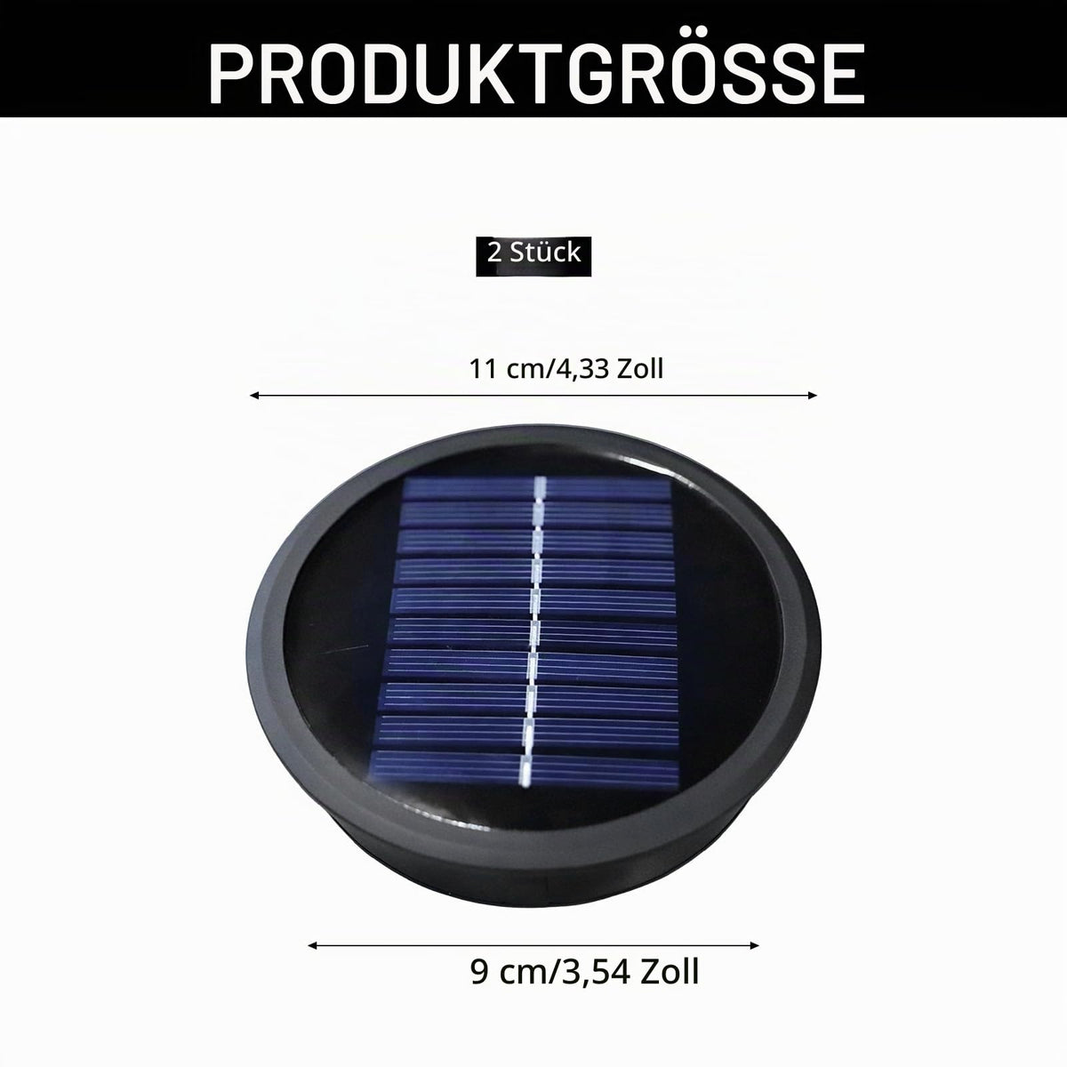 Module solare de schimb pentru lămpi solare de grădină diametru 11 cm, set 2 bucăți