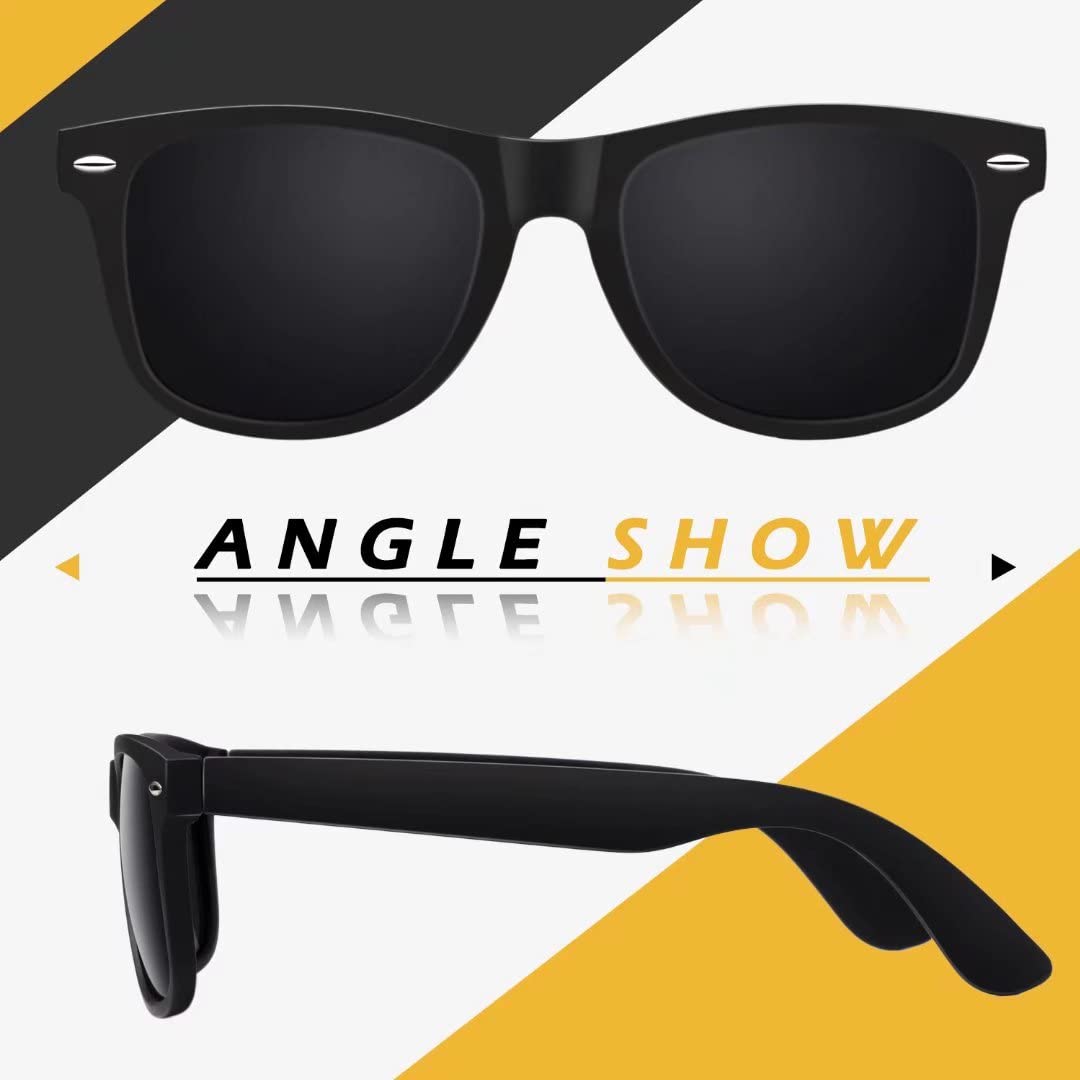 LINVO Sunglasses Men Women Polarized Retro Style Rectangular Vintage Classic Unisex UV400 Cat 3 CE
