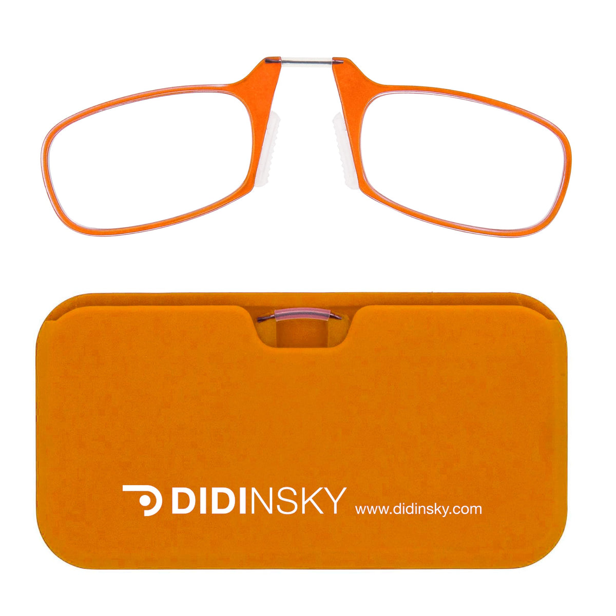 DIDINSKY Arthin reading glasses without temples for men and women. Lightweight glasses as a portable reading magnifier and travel glasses. Perfect reading glasses for women and prescription glasses. Carrot +2.0