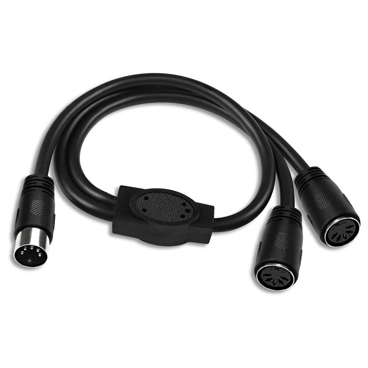 MEIRIYFA MIDI DIN 5-Pin Splitter Y Adapter Cable, Din 5-Pin Male to Dual 2x Female Audio MIDI Adapter Extension Cable for MIDI Keyboard, E-Piano, MIDI Guitar - 0.5M