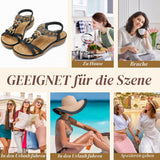 Women's Rhinestone Flat Sandals Bohemian Elastic Ankle Flip Flops – One Pair