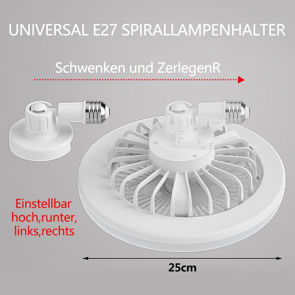 Ceiling Fan Chandelier, Ceiling Fan with Light, E27 Ceiling Fan Light, Ceiling Fan with Light and Remote Control, Ceiling Fan Light (Beige)