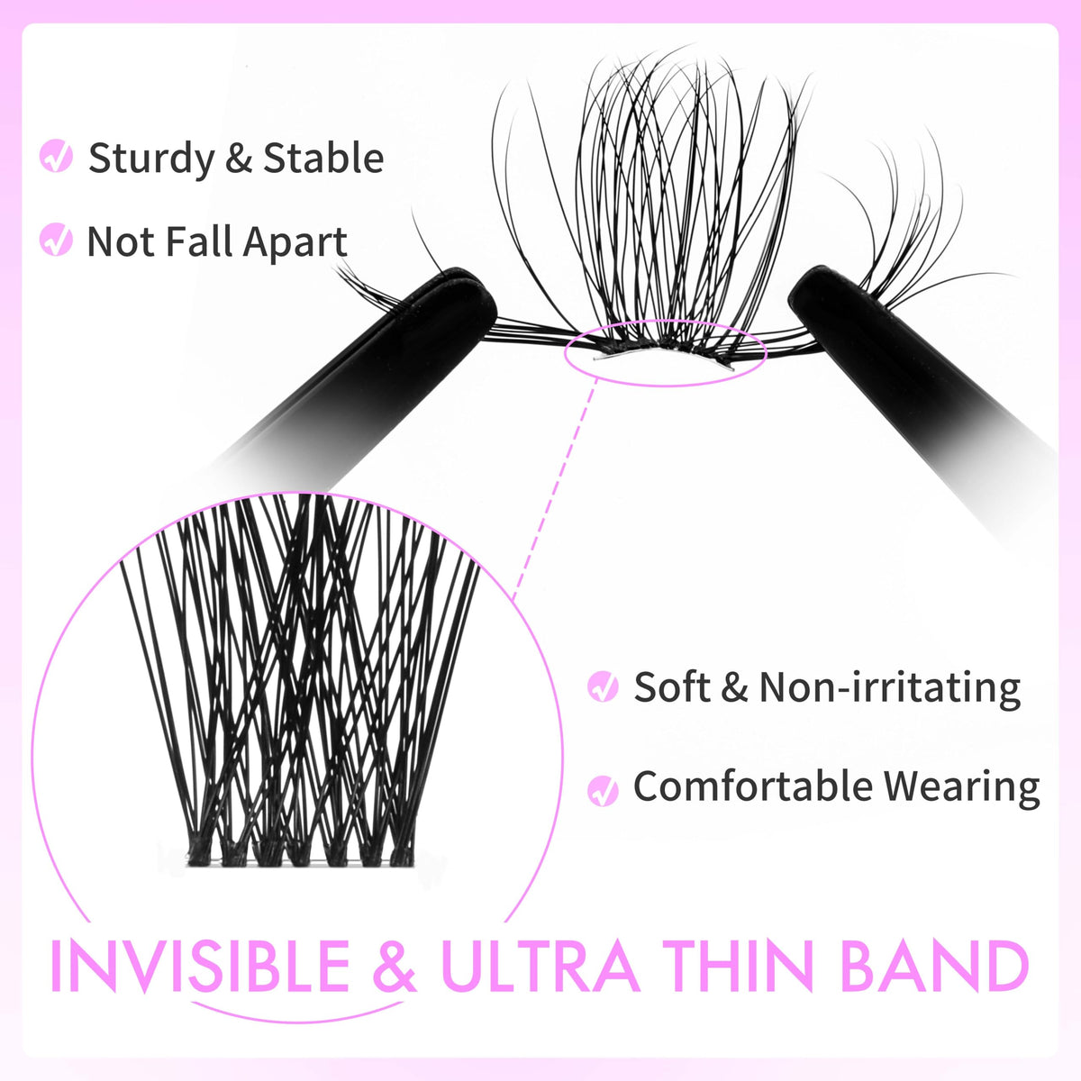 VEYESBEAUTY 5-Second Eyelash Extensions Cluster Lashes Fake Lashes – Bomb 8-16mm