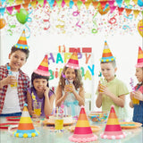 Party Hats 12-Pack Pom-Pom Birthday Celebration Party Decoration – Colourful