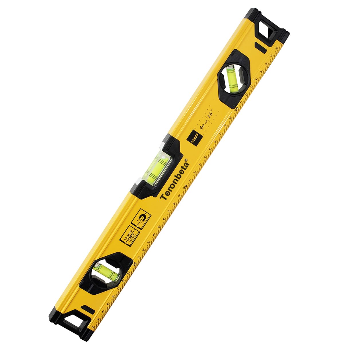 Teronbeta Spirit Level 40cm Magnetic Aluminium with 3 Vials – 0°/45°/90°