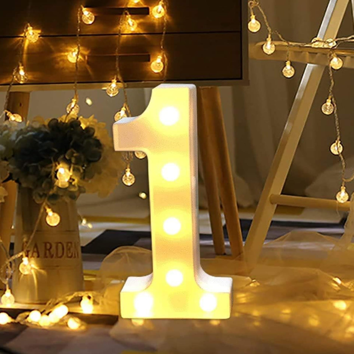 Cifră luminoasă 3D cu LED lampă de veghe decorativă aniversare nuntă – O cifră