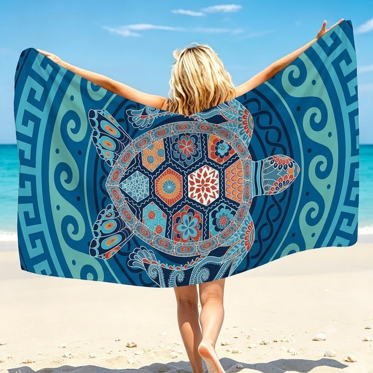 Double-Sided Plush Beach Towel Soft Lightweight 160 x 80 cm – Multi