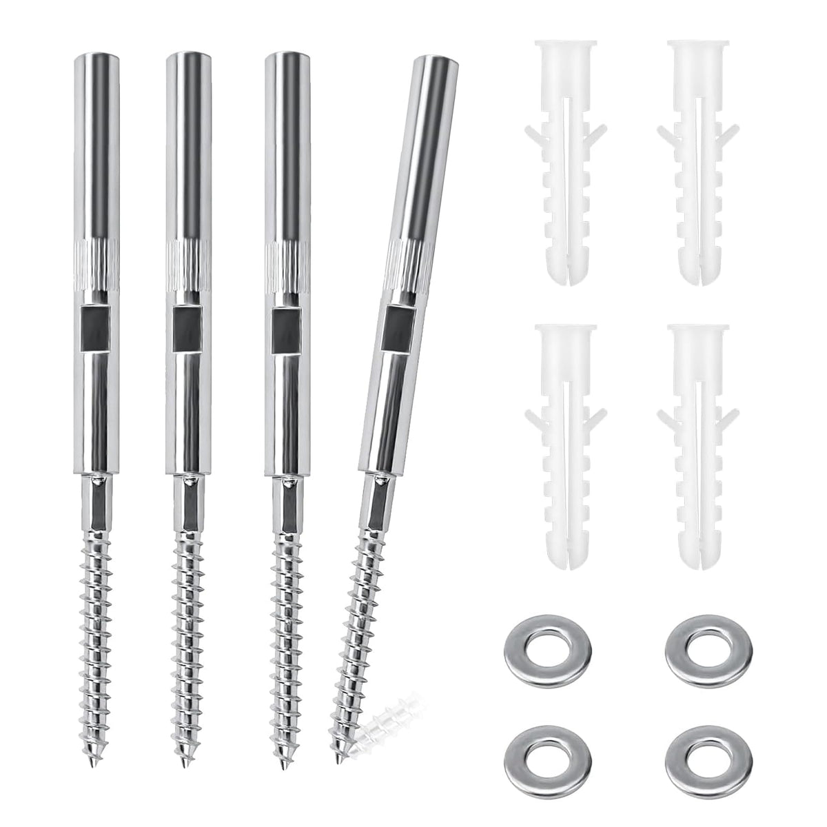Suporți ascunși invizibili pentru polițe plutitoare Ø8x100 mm, set 4 bucăți