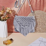 Kit complet DIY pentru confecționare geantă din macrame cu instrucțiuni – Gri-Albăstrui