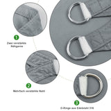 Waterproof Triangular Shade Sail 3x3x4.25m UV Protection for Patio Terrace Garden - Light Grey