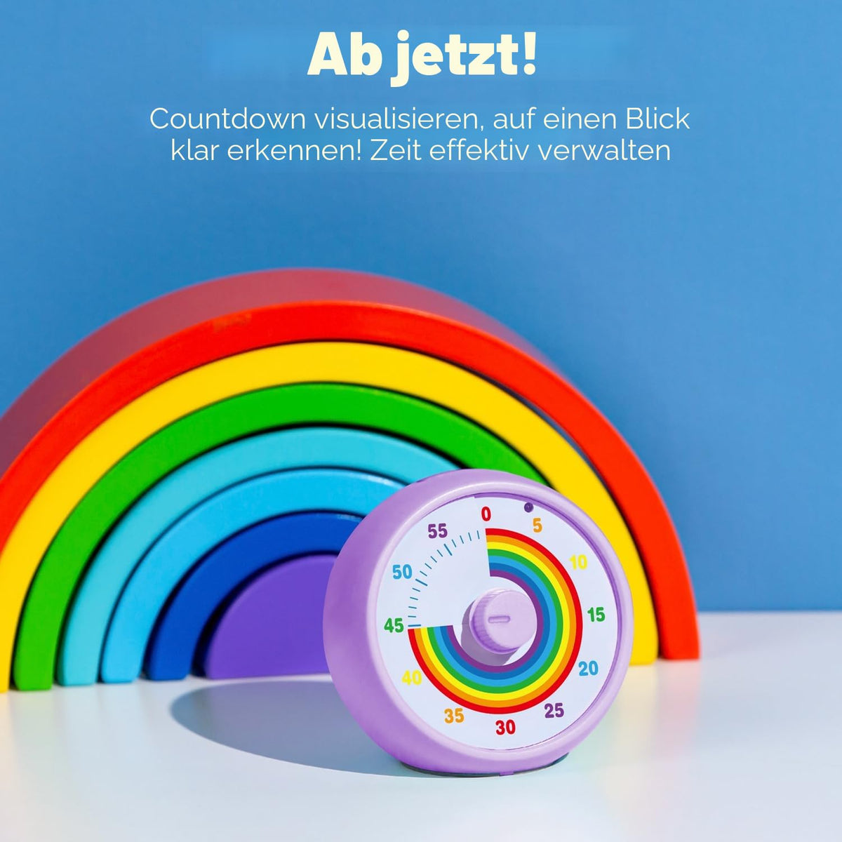 Visual Countdown Timer 60-Minute Silent Pomodoro Time Management for Kids - Purple