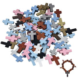 Wooden Cross Charms 50pc Natural Crucifix Pendants for Communion & Easter – Natural