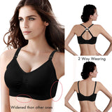 HBselect 3 Pcs Maternity Nursing Bra Seamless Nursing Bra with Additional Bra Extenders Breastfeeding and Sleep Without Underwire for Women
