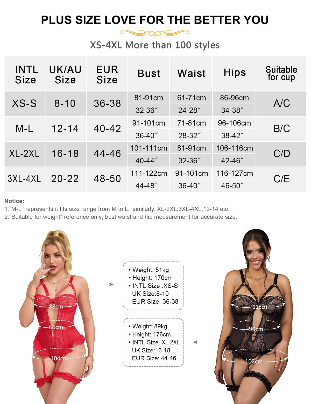 Sexy Body Lingerie Teddy Bodysuit Lace Underwire Bra – Plus Size