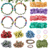 Kit creație 12 coronițe florale și brățări handmade pentru fete – Multicolor