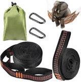 Hammock Suspension Straps 2-Pack with Hook Carabiners for Trees Camping – Black