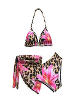 SweatyRocks Girls' 3-Piece Bikini Set with Cover-Up Skirt – Leopard 9 Years