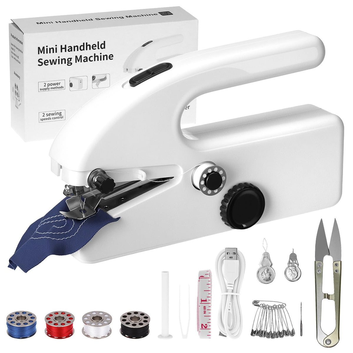 Portable Mini Electric Handheld Sewing Machine with Accessories – For Beginners
