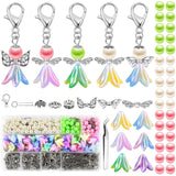 80-Piece Guardian Angel Keychain Set with Tweezers & Box – Multicolour