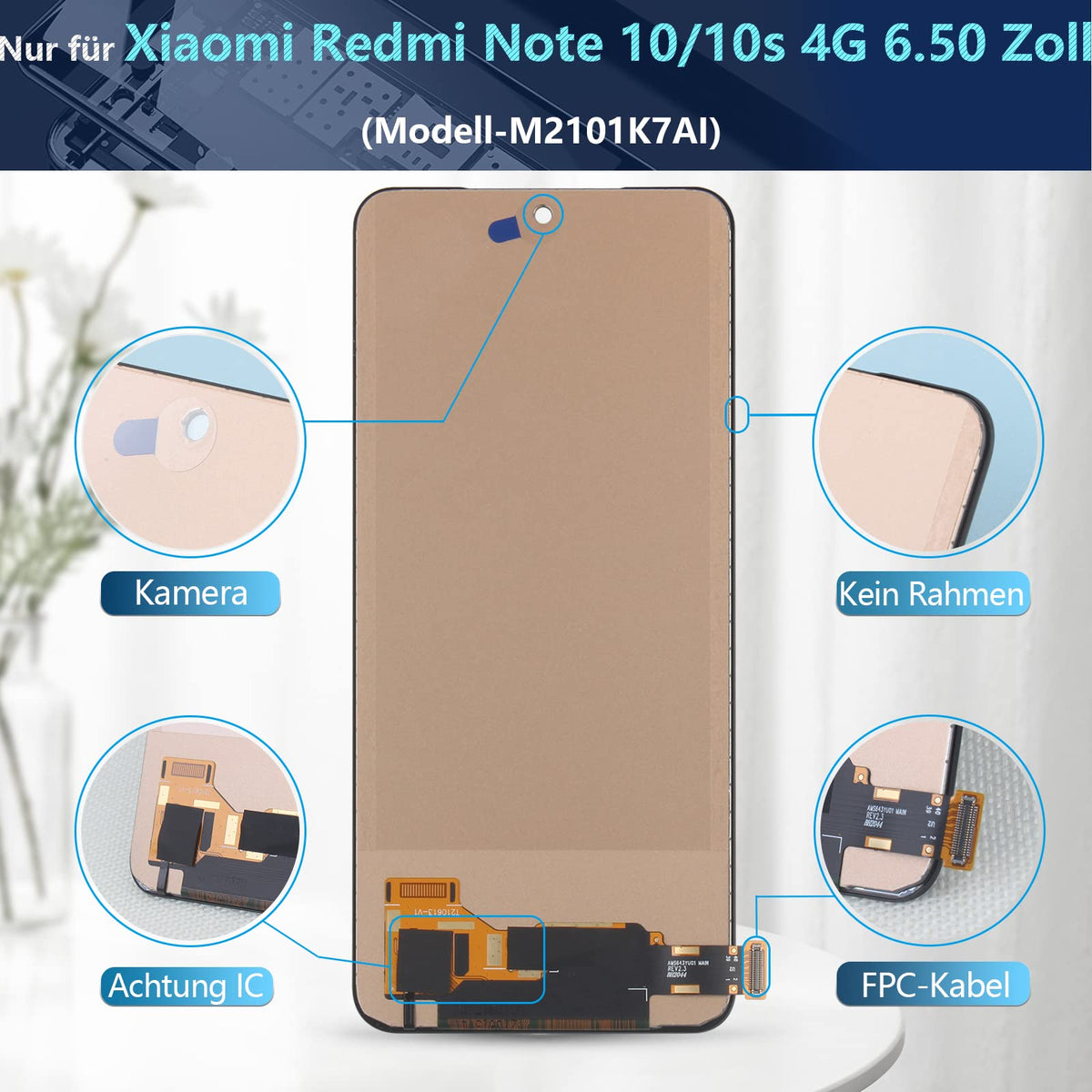 Ecran display LCD Incell cu touchscreen și scule pentru Xiaomi Redmi Note 10 4G / Note 10s / Poco M5S