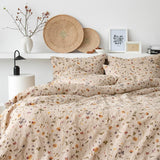 Freyamy Floral Brown Bedding Set 2-Piece – 135x200 Duvet Cover & 80x80 Pillowcase