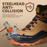 Safety Work Shoes Steel Toe Cap Slip-Resistant Breathable Leather – Khaki EU45