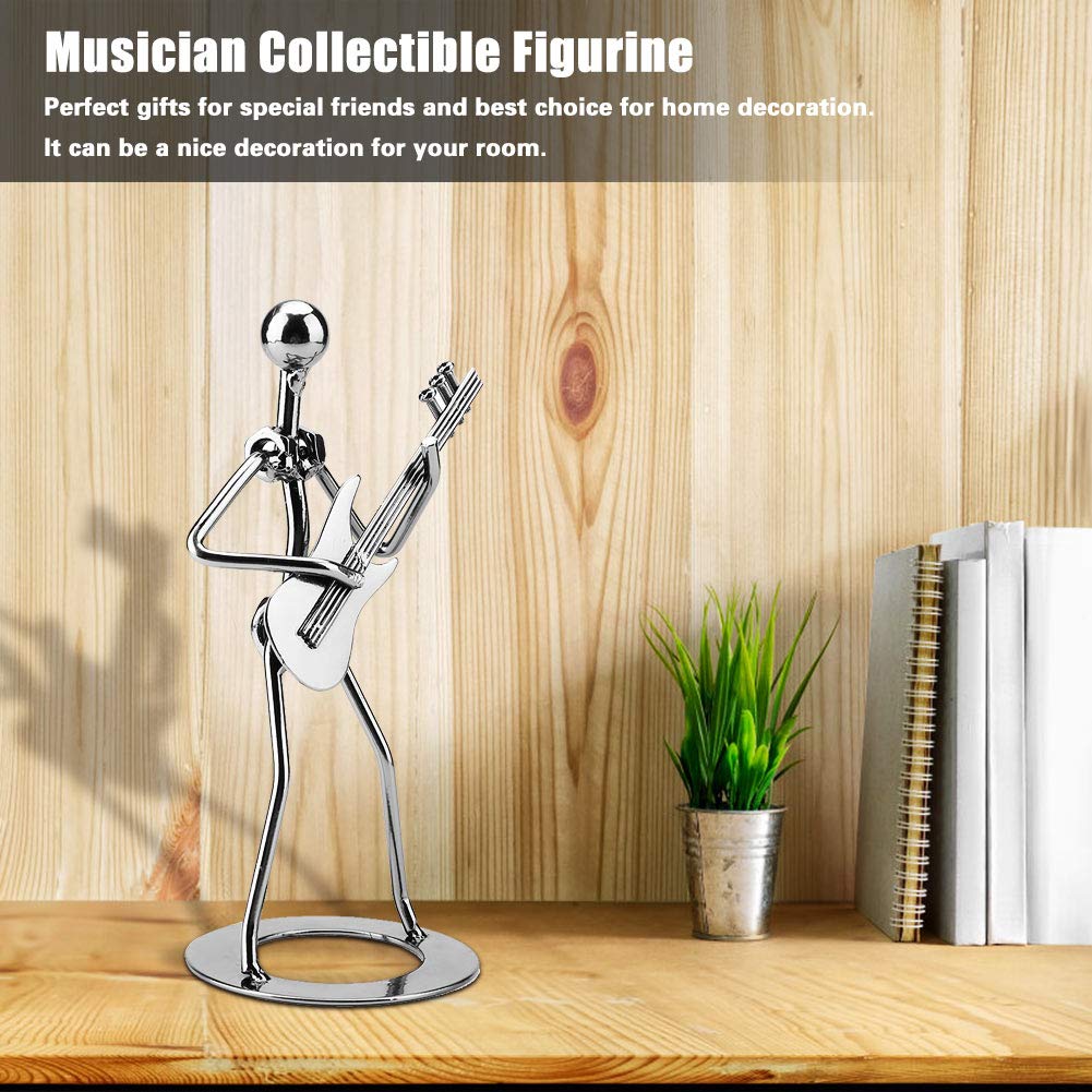Metal Guitar Player Figurine Vintage Iron Sculpture – Decorative