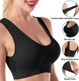 Women's Padded Sports Bra Medium Impact Plus-Size Seamless Push-Up – Grey S
