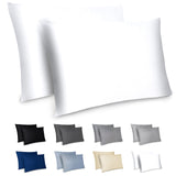 Dreamzie Pillowcase 40x70cm - Pack of 2 Oeko Tex Certified Microfiber Zippered Pillowcases - Soft Brushed Pillowcase - White