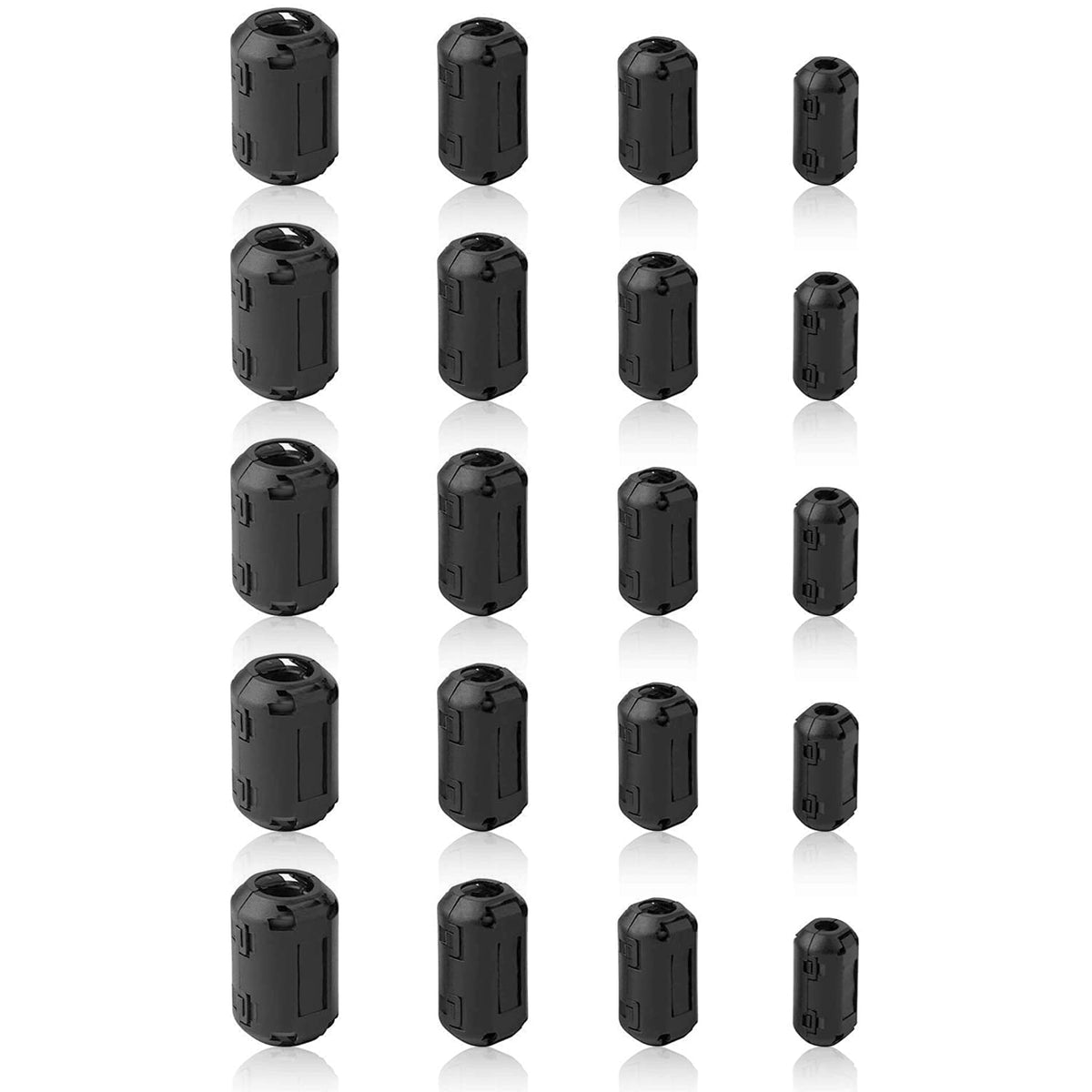 Miezuri ferită clipsuri antiparaziți filtrare zgomot RFI-EMI cabluri, set 20 bucăți – Negru
