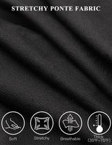 Pantaloni eleganți elastici bootcut office damă Tapata cu 4 buzunare – Negru XL (lungime 76 cm)