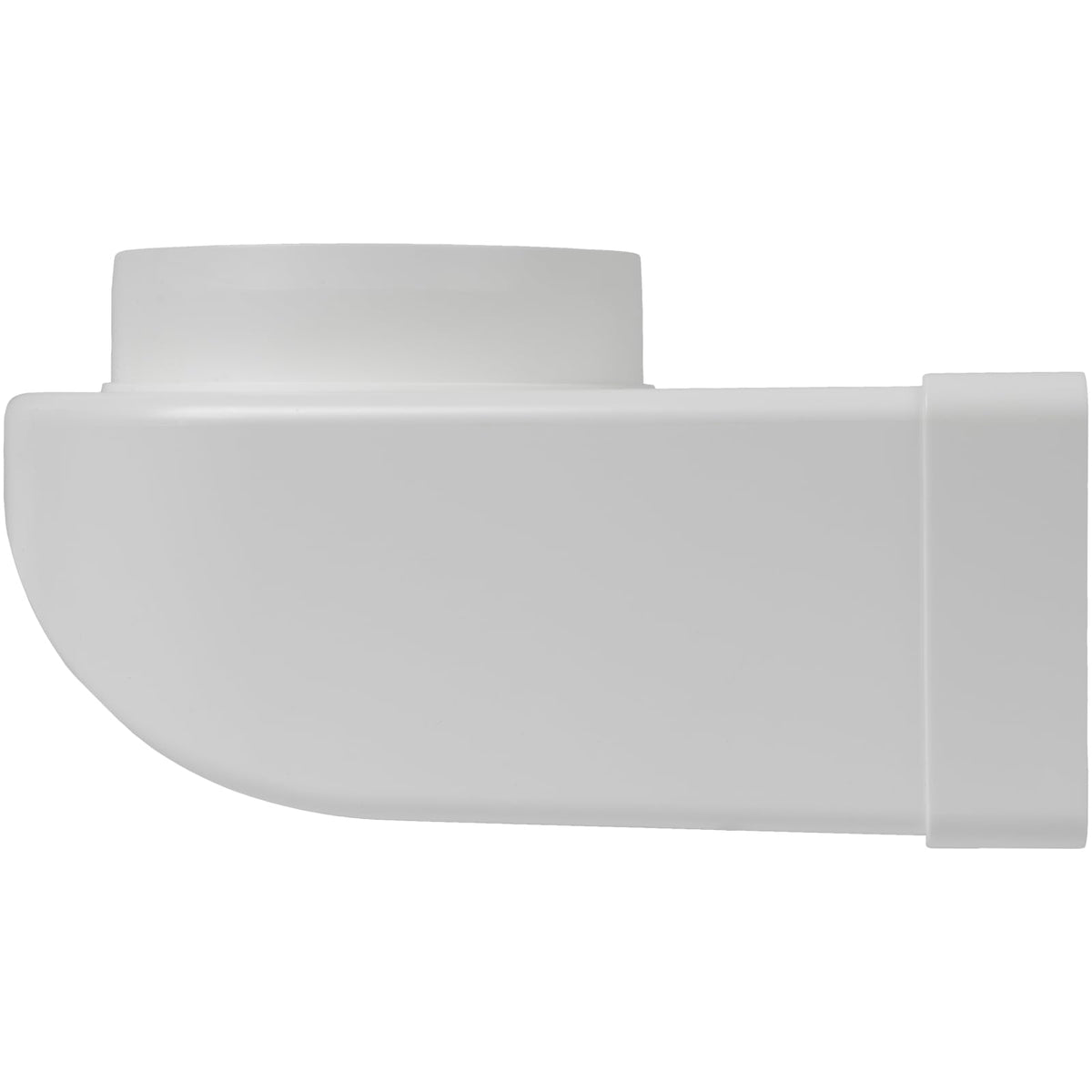 Racord cot 90 grade plat dreptunghiular 220x90 mm la țeavă rotundă Ø125 mm pentru ventilație